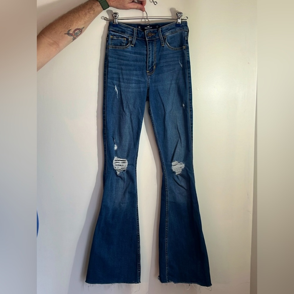 Hollister High-Rise Flare Jeans, Hollister Classic Stretch, W24 L31